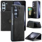 For Samsung Galaxy Z Fold5 JEEHOOD Retro Magnetic Detachable Wallet Phone Case(Black) - 1