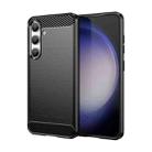 For Samsung Galaxy S24 5G Brushed Texture Carbon Fiber TPU Phone Case(Black) - 1