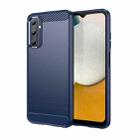 For Samsung Galaxy M14 4G Brushed Texture Carbon Fiber TPU Phone Case(Blue) - 1