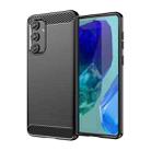 For Samsung Galaxy M55 Brushed Texture Carbon Fiber TPU Phone Case(Black) - 1