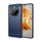 For Huawei Mate 50 Brushed Texture Carbon Fiber TPU Phone Case(Blue) - 1