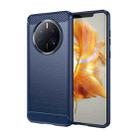 For Huawei Mate 50 Pro Brushed Texture Carbon Fiber TPU Phone Case(Blue) - 1