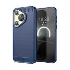 For Huawei P70 Brushed Texture Carbon Fiber TPU Phone Case(Blue) - 1
