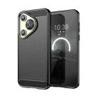 For Huawei P70 Brushed Texture Carbon Fiber TPU Phone Case(Black) - 1