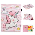 Colored Drawing Pattern Horizontal Flip PU Leather Case with Holder & Card Slot & Sleep / Wake-up Function For iPad Pro 10.2 2021 / 2020 / 2019 / 10.5 (2019)(Pink Unicorn) - 1