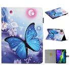 For iPad Pro 11 inch (2020) Colored Drawing Pattern Horizontal Flip PU Leather Tablet Case with Holder & Card Slot & Sleep / Wake-up Function(Blue Butterfly) - 1