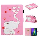 For iPad Pro 11 inch (2020) Colored Drawing Pattern Horizontal Flip PU Leather Tablet Case with Holder & Card Slot & Sleep / Wake-up Function(Loving Elephant) - 1