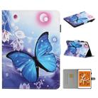 For iPad Mini 2019 & 4 & 3 & 2 & 1 Colored Drawing Pattern Horizontal Flip PU Leather Case with Holder & Card Slot & Sleep / Wake-up Function(Blue Butterfly) - 1