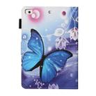 For iPad Mini 2019 & 4 & 3 & 2 & 1 Colored Drawing Pattern Horizontal Flip PU Leather Case with Holder & Card Slot & Sleep / Wake-up Function(Blue Butterfly) - 3