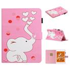 For iPad Mini 2019 & 4 & 3 & 2 & 1 Colored Drawing Pattern Horizontal Flip PU Leather Case with Holder & Card Slot & Sleep / Wake-up Function(Loving Elephant) - 1