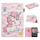 For Amazon Kindle Fire HD 8 (2020) Colored Drawing Pattern Horizontal Flip PU Leather Case with Holder & Card Slot & Sleep / Wake-up Function(Pink Unicorn) - 1