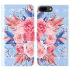 For iPhone 7 Plus / 8 Plus 3D Painting Colored Drawing Pattern Horizontal Flip TPU + PU Leather Case with Holder & Card Slots & Wallet & Lanyard(Colored Flowers) - 1
