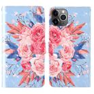 For iPhone 11 Pro Max 3D Painting Colored Drawing Pattern Horizontal Flip TPU + PU Leather Case with Holder & Card Slots & Wallet & Lanyard(Colored Flowers) - 1