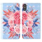 For iPhone X 3D Painting Colored Drawing Pattern Horizontal Flip TPU + PU Leather Case with Holder & Card Slots & Wallet & Lanyard(Colored Flowers) - 1