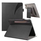 For Samsung Galaxy Tab S7 Lite / S7+ Litchi Texture Leather Sucker Tablet Case(Black) - 1