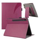For Samsung Galaxy Tab S9 Ultra / S8 Ultra Litchi Texture Leather Sucker Tablet Case(Purple) - 1