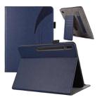 For Samsung Galaxy Tab S9 Ultra / S8 Ultra Litchi Texture Leather Sucker Tablet Case(Dark Blue) - 1