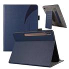 For Samsung Galaxy Tab S9 / S8 / S7 Litchi Texture Leather Sucker Tablet Case(Dark Blue) - 1