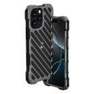 For iPhone 16 Pro Max R-JUST RJ-50 Hollow Breathable Armor Metal Phone Case(Space Grey) - 1