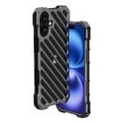 For iPhone 16 Plus R-JUST RJ-50 Hollow Breathable Armor Metal Phone Case(Space Grey) - 1