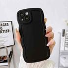 For iPhone 15 Wave Edge Silicone Phone Case(Black) - 1