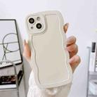 For iPhone 15 Wave Edge Silicone Phone Case(White) - 1