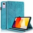 For Xiaomi Redmi Pad SE Tree Life Series Embossed Leather Tablet Case(Lake Blue) - 1