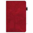 For Xiaomi Redmi Pad SE 8.7 4G Tree Life Series Embossed Leather Tablet Case(Red) - 2