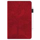 For Xiaomi Pad 7 / 7 Pro Tree Life Series Embossed Leather Tablet Case(Red) - 2