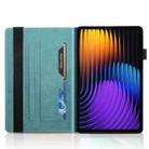 For Xiaomi Pad 7 / 7 Pro Tree Life Series Embossed Leather Tablet Case(Lake Blue) - 3
