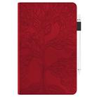 For Xiaomi Redmi K Pad Tree Life Series Embossed Leather Tablet Case(Red) - 2