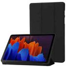 For Samsung Galaxy Tab S9+ / S10+ 3-Fold Holder Silicone Leather Tablet Case(Black) - 1