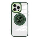 For iPhone 15 Pro Max Magnetic Rotating Ring Holder Acrylic Phone Case(Green) - 1