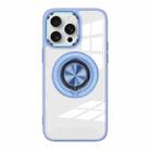 For iPhone 15 Pro Magnetic Rotating Ring Holder Acrylic Phone Case(Light Blue) - 1