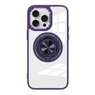 For iPhone 15 Pro Magnetic Rotating Ring Holder Acrylic Phone Case(Dark Purple) - 1