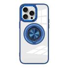 For iPhone 15 Pro Magnetic Rotating Ring Holder Acrylic Phone Case(Dark Blue) - 1