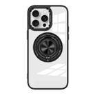 For iPhone 15 Pro Magnetic Rotating Ring Holder Acrylic Phone Case(Black) - 1