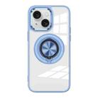 For iPhone 15 Plus Magnetic Rotating Ring Holder Acrylic Phone Case(Light Blue) - 1