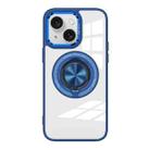 For iPhone 15 Plus Magnetic Rotating Ring Holder Acrylic Phone Case(Dark Blue) - 1