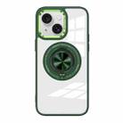 For iPhone 15 Magnetic Rotating Ring Holder Acrylic Phone Case(Green) - 1