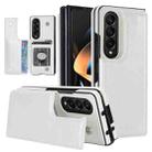 For Samsung Galaxy Z Fold4 Double Buckle Card Slot Foldable Phone Case(White) - 1