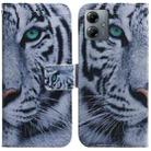 For Motorola Moto G14 Coloured Drawing Flip Leather Phone Case(Tiger) - 1