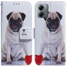 For Motorola Moto G14 Coloured Drawing Flip Leather Phone Case(Pug) - 1