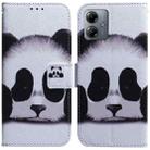 For Motorola Moto G14 Coloured Drawing Flip Leather Phone Case(Panda) - 1