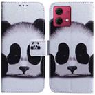 For Motorola Moto G84 Coloured Drawing Flip Leather Phone Case(Panda) - 1
