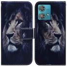 For Motorola Edge 40 Neo Coloured Drawing Flip Leather Phone Case(Lion) - 1