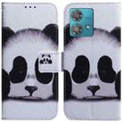 For Motorola Edge 40 Neo Coloured Drawing Flip Leather Phone Case(Panda) - 1