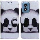 For Motorola Moto G Play 4G 2024 Coloured Drawing Flip Leather Phone Case(Panda) - 1