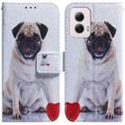 For Motorola Moto G Power 5G 2024 Coloured Drawing Flip Leather Phone Case(Pug) - 1