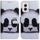 For Motorola Moto G Power 5G 2024 Coloured Drawing Flip Leather Phone Case(Panda) - 1